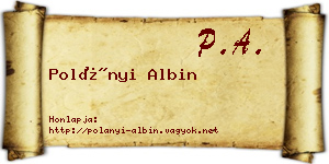 Polányi Albin névjegykártya